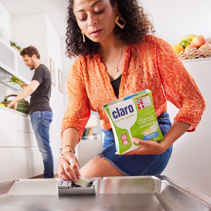 Claro Multi All-in-1 Geschirrspül-Tabs - 70 Stück Öko-Spülmaschinen-Tabs - Phosphatfrei & Vegan