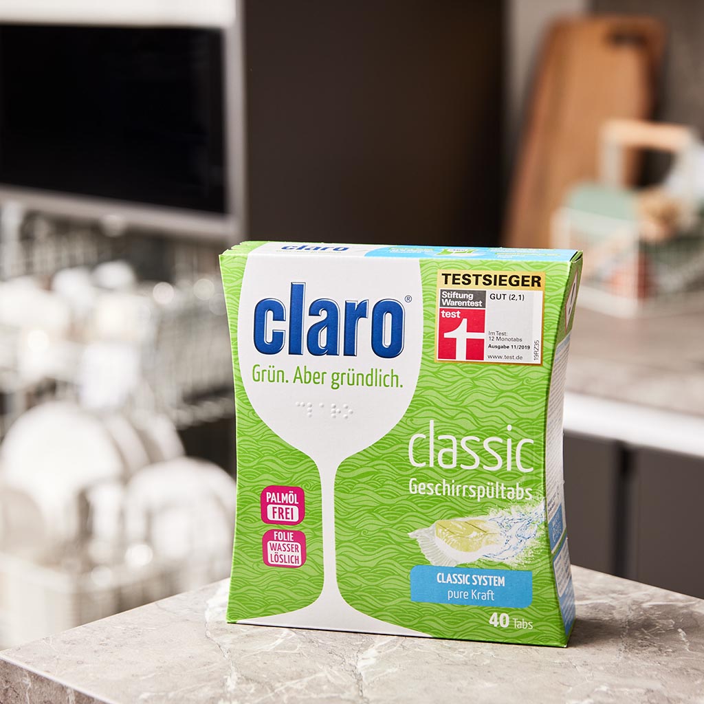 Verpackung - claro - Grün. Aber gründlich. claro - Grün. Aber gründlich.