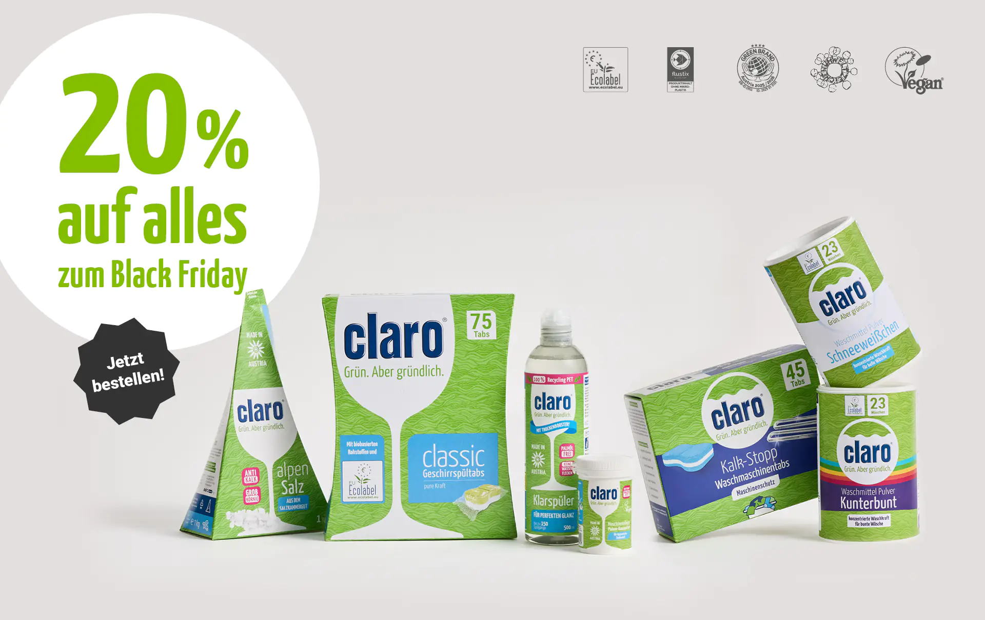 Black Friday Header mit 20% Button