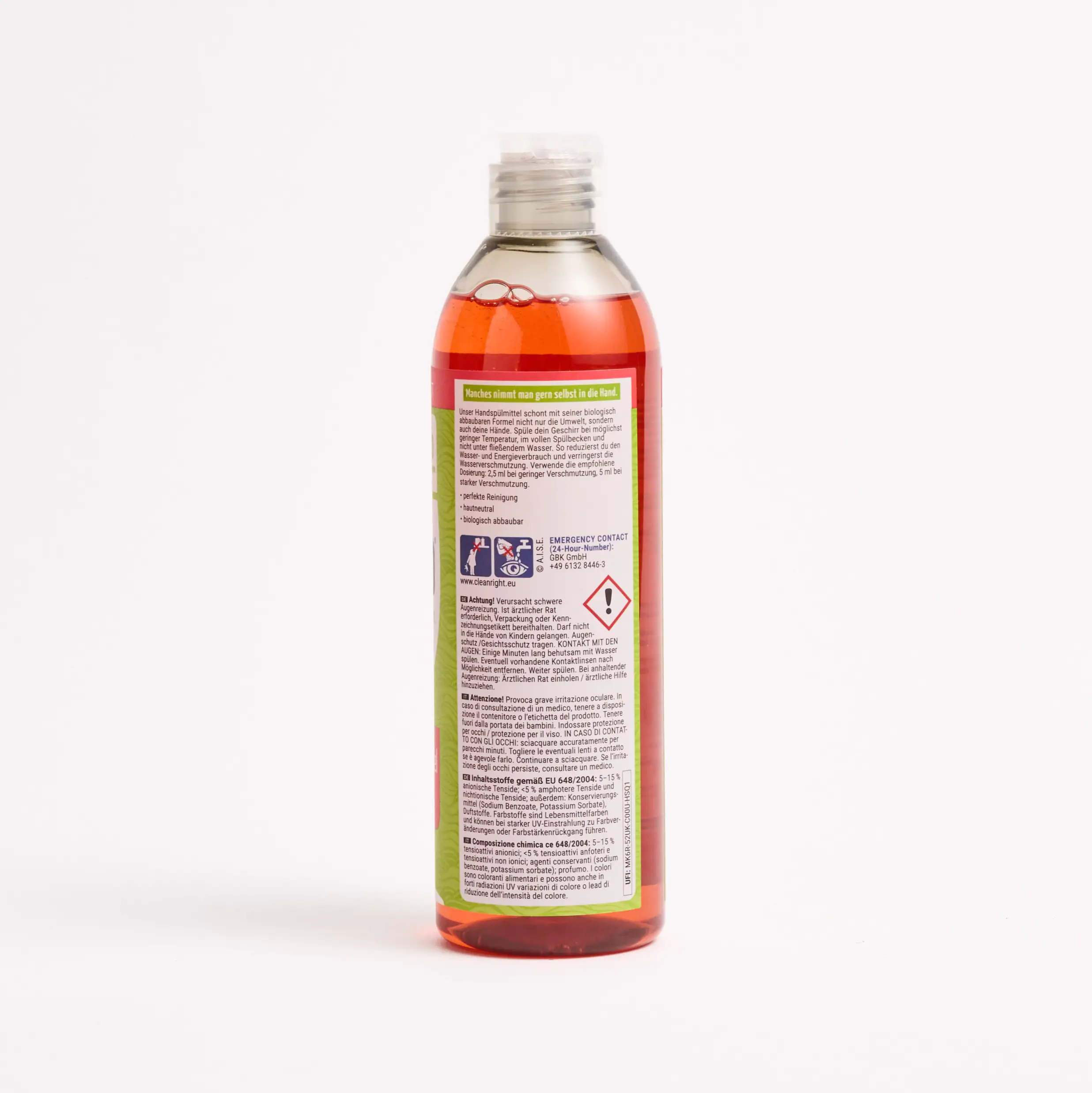 Handgeschirrspülmittel Rhabarber 500ml Seite