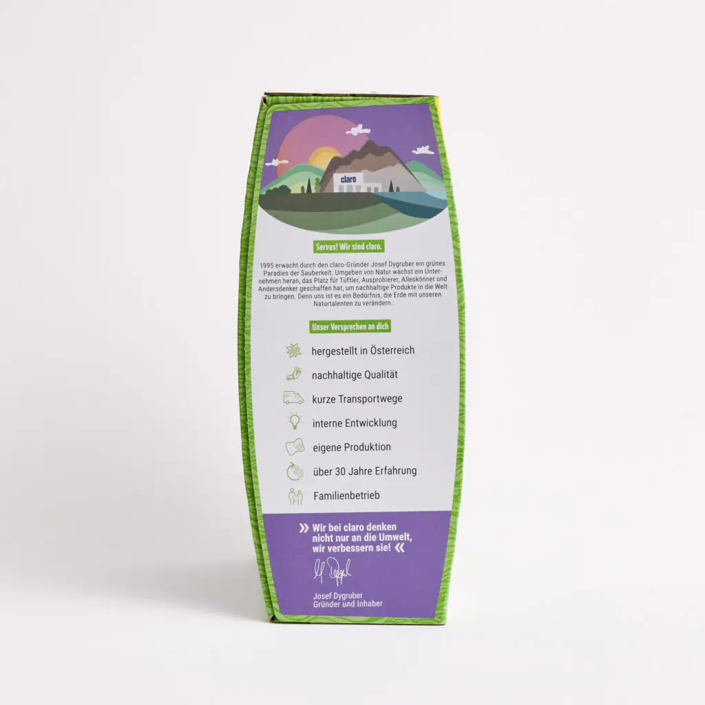 Zweite Seite der Verpackung der claro Multi Tabs