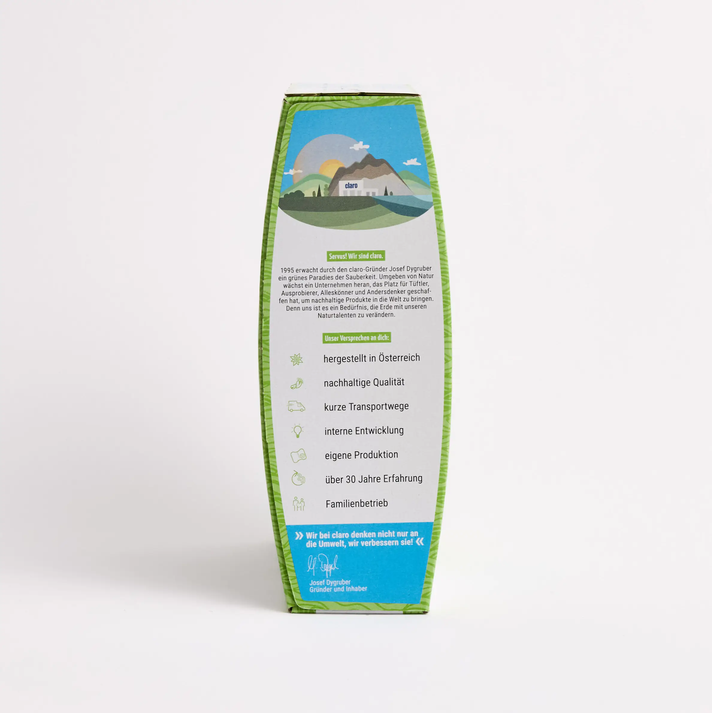 Zweite Seite der Verpackung der claro Classic Tabs