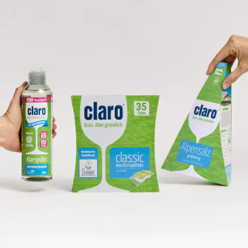 claro Probierpaket, Classic Tabs 70, Alpensalz, Klarspüler